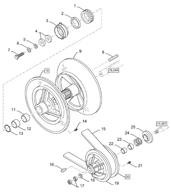 385803 - Подшипник полушкива вариатора привода вентилятора выдува CX8, CR